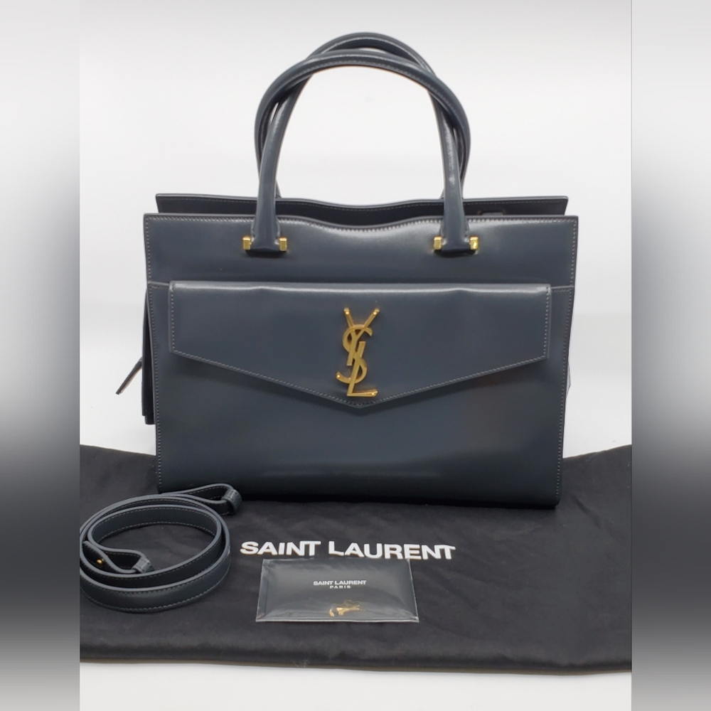 YSL Uptown Tote Grey Medium